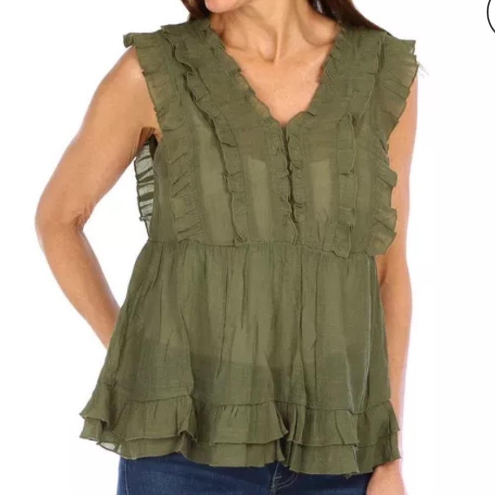 Women's Sleeveless Ruffle Top XL